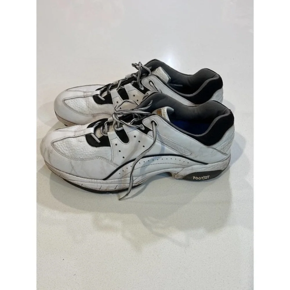 FootJoy Golf Sneaker Mens 13‎ White Black Spiked Athletic Shoes 56732